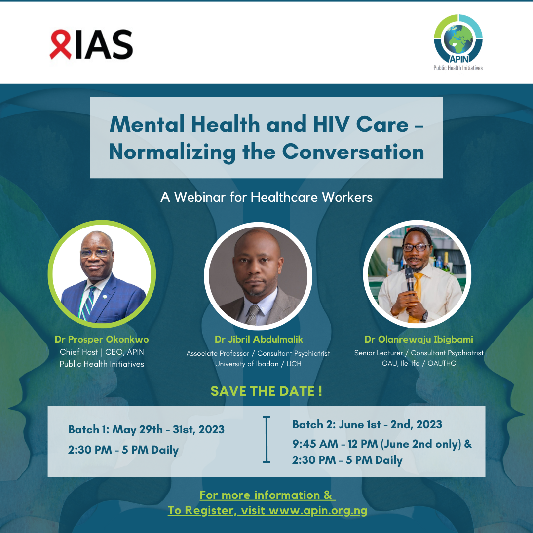 Save the Date: “Mental Health and HIV Care: Normalizing the Conversation” Webinar